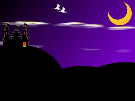 Wallpaper (2802), month, crescent moon, crane, JPG and PNG