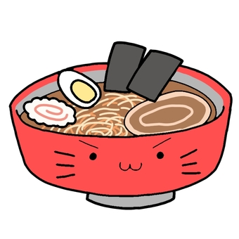 ラーメン ラーメン,食べ物,麺,茶色,赤,チャーシューのイラスト素材