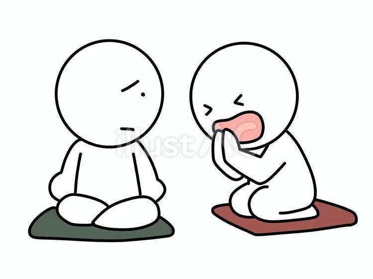 お願いされる棒人間 お願い,頼む,棒人間のイラスト素材