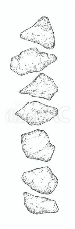 飛び石をイメージした手描きイラスト 飛び石,エクステリア,手描きのイラスト素材