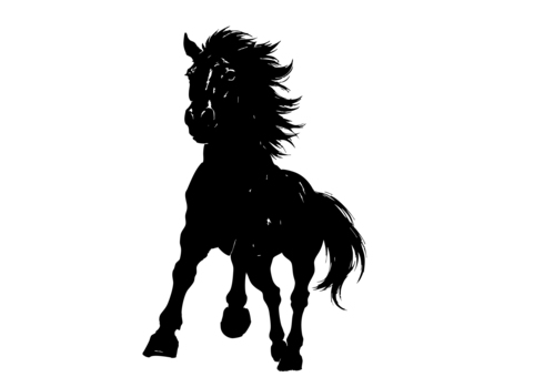 馬のシルエット年賀状素材 馬,ウマ,動物,2026,2026年,令和8年,年賀状,新年,お正月,正月のイラスト素材