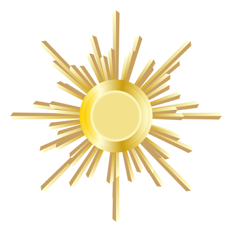 金色イガイガ仏像風後光の放射線 後光,放射線,金色,仏像風,光,漫画素材のイラスト素材