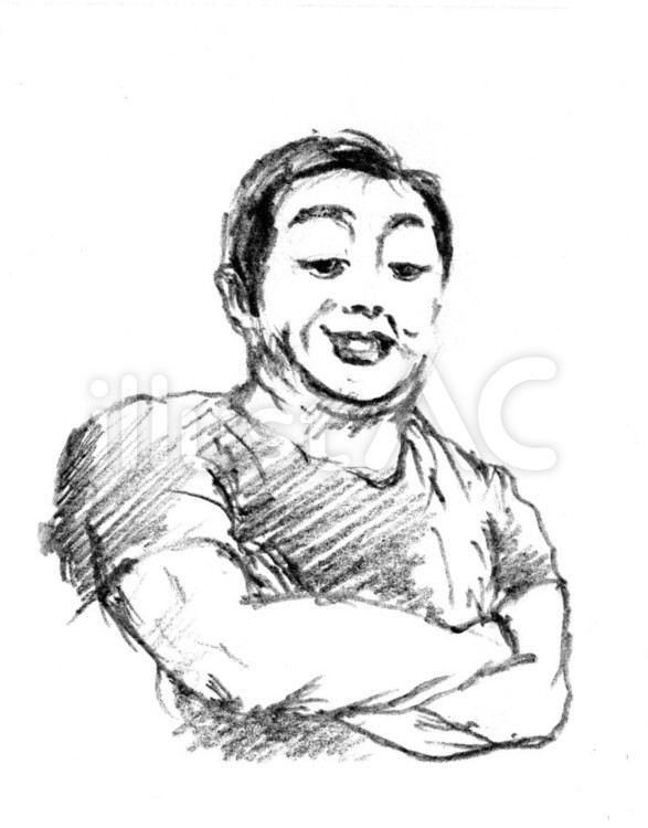 男性 男性,たくましい,鉛筆画のイラスト素材