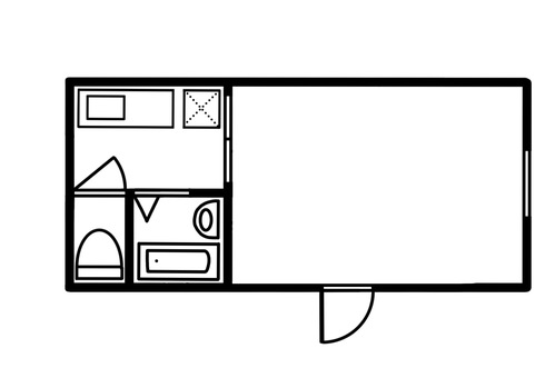 部屋に扉のある1K間取り 部屋に扉のある1K間取り 間取り,1k,部屋,一人暮らし,シンプルのイラスト素材