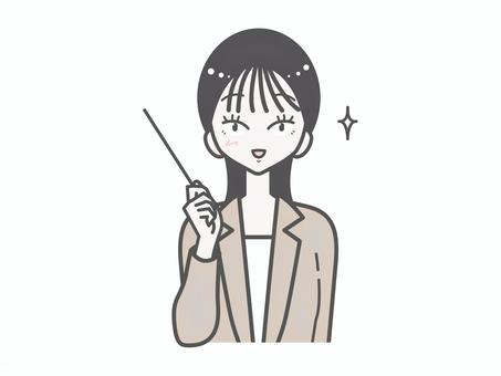 オフィス女性｜指示棒