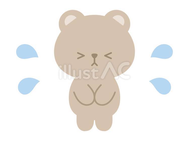 謝るクマ くま,謝る,お詫びのイラスト素材