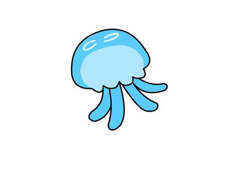 ミズクラゲ クラゲ,生き物,海洋生物,アイコン,青色のイラスト素材