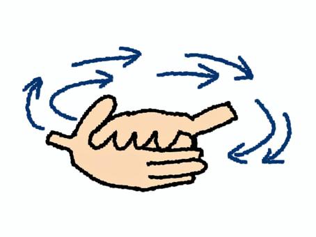 ごまする手 ごまする手 手,クルクル,ごますり,お知らせ用,宣伝用,pop調,手描き,挿絵,ワンポイント,素材のイラスト素材