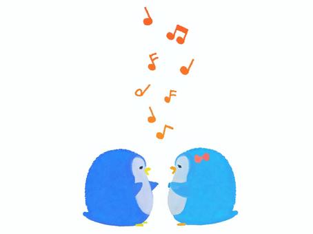 Illustration, sing, penguin, pleasant, 