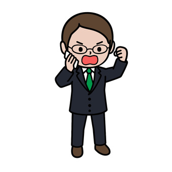 怒る人 スマホ,通話,パワハラ,クレーマー,説教,圧力,怒鳴る,叱責,トラブル,人間関係のイラスト素材