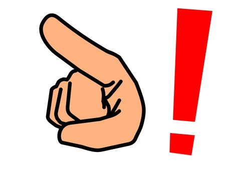 Hand pointing with index finger (caution), , JPG and PNG