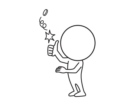 コイントス 棒人間,コイントス,線画,シンプル,ゆるいのイラスト素材
