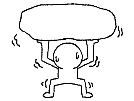 石を持つシルエット シルエット,石,力,我慢,pop調,手描き,挿絵,ワンポイント,素材,商用可のイラスト素材