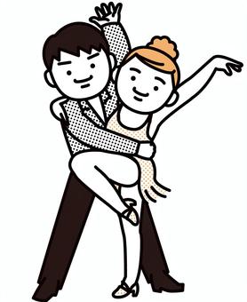ラテンダンスその２ スポーツ,ダンス,ラテンダンス,男女,ペア,シンプル,かわいいのイラスト素材