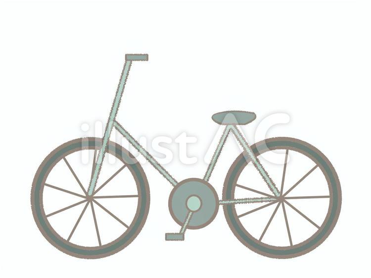 自転車のイラスト　線あり 自転車,乗り物,かわいいのイラスト素材