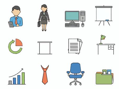 【セット】ビジネスシーンのアイコン風 【セット】ビジネスシーンのアイコン風 ビジネス,オフィス,会社,ビジネスマン,社会人,スーツ,サラリーマン,ol,オフィスレディ,パソコンのイラスト素材