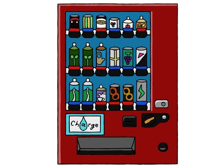 自動販売機（冬仕様） 自動販売機,機械,設備,公共,屋外,外,赤,飲料,飲み物,缶のイラスト素材