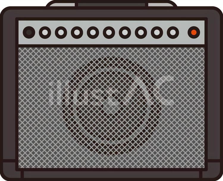 黒色のギター用アンプのイラスト アンプ,エフェクター,ギターのイラスト素材