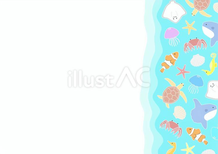 水族館のフレーム１３ 水族館,フレーム,海のイラスト素材