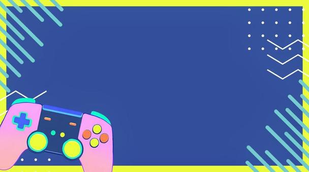 サムネイル　ゲーム　コントローラー　配信 幾何学,模様,図形,ネオン,背景,素材,バナー,ポスター,チラシ,かわいいのイラスト素材
