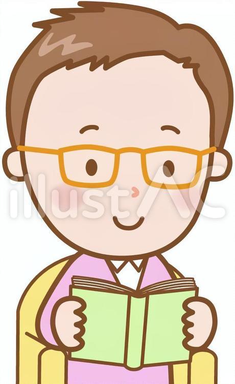 男性：読書 読書,男性,本のイラスト素材