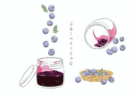 插图, 蓝莓果酱, 植物, 蓝莓, 