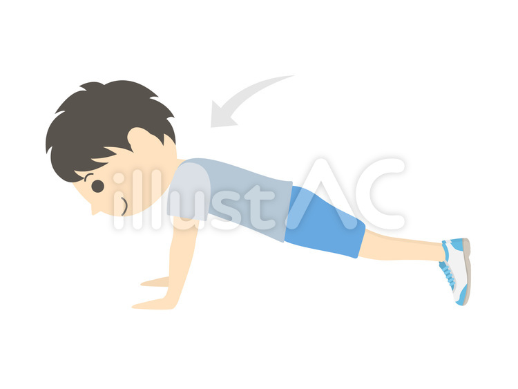 腕立て トレーニング,鍛える,ムキムキのイラスト素材