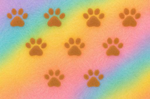 虹肉球タオル背景＆テクスチャー画像