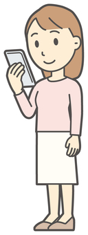  ロングヘア女性-241-全身