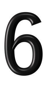 ３Dアラビア数字黒6 数字,3d,立体,黒,装飾文字,デザイン,アイコン,アラビア数字,6のイラスト素材