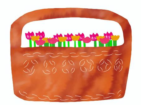 Illustration, flower basket, flower, cage, 