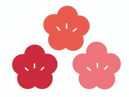 梅のアイコン 梅,アイコン,ポップ,花,紅梅,赤,赤い花,紅,梅の花,梅花のイラスト素材