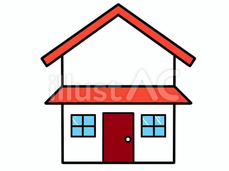 赤い屋根の家 家,一軒家,住宅のイラスト素材