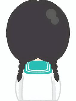 学生服女性2後ろ姿 学生服,後ろ姿,後頭部,頭,背中,背後,セーラー服,学生,未成年,少女のイラスト素材