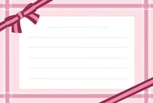 リボンのメッセージカード 便箋,メッセージカード,リボン,シンプル,かわいい,ピンクのイラスト素材