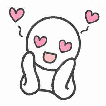 ときめく人物のイラスト 人物,恋,好き,ときめき,感動,喜ぶ,笑顔,ハート,表情,感情のイラスト素材