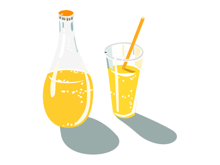 オレンジジュース オレンジジュース,オレンジ,炭酸,ジュース,夏,柑橘系,海,太陽,光のイラスト素材