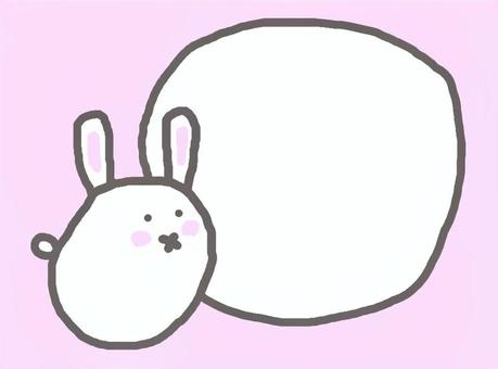 まんまるうさぎのフレーム うさぎ,まるい,ゆるい,かわいい,ふきだしのイラスト素材