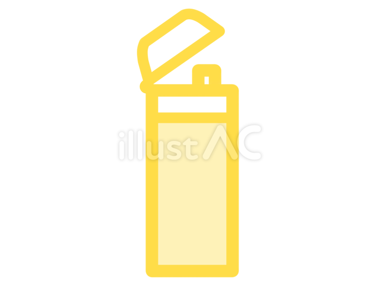 直飲みタイプの水筒（黄） 水筒,熱中症,水分のイラスト素材