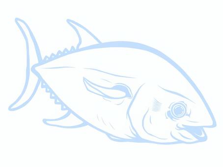 マグロのイラスト2 線画 マグロ,魚,手描き,泳ぐ,生き物,線画,1色,イラストのイラスト素材