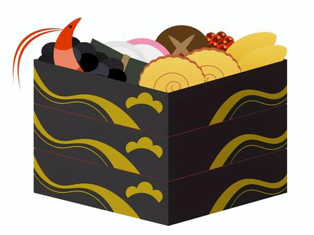 おせちのイラスト おせち,お正月,重箱,食べ物,イラストのイラスト素材