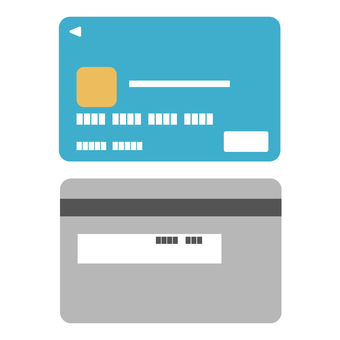 クレジットカード　表裏のイラスト クレジットカード,カード,キャッシュカード,両面,表,裏,買い物,支払い,引き出す,キャッシュレスのイラスト素材