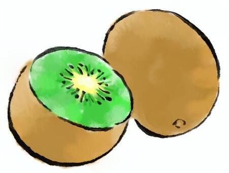 Kiwi 2, kiwi, hand drawn, brush painting, JPG and PNG