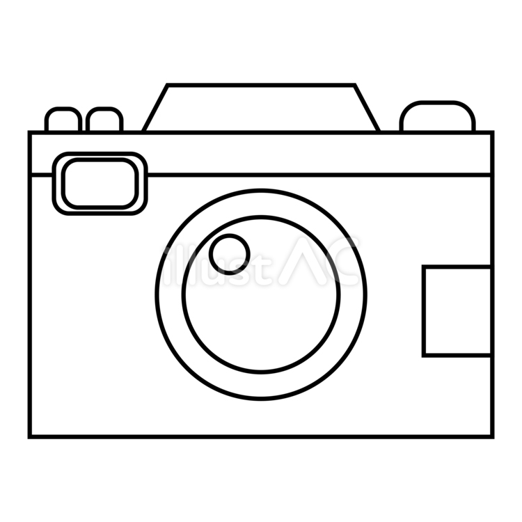 【そのまま使える】カメラ(線画) カメラ,デジタルカメラ,フィルムカメラのイラスト素材