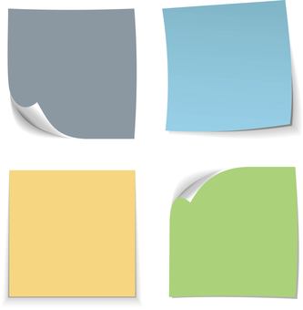 メモ用紙カラー メモ用紙,カラー,貼り紙,お知らせ,メモ,メモ帳,注意,忠告,伝言メモ,付箋メモのイラスト素材