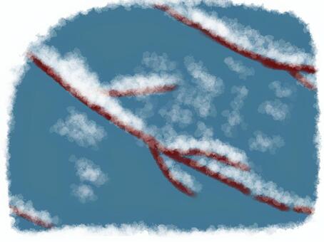 雪化粧 雪化粧,雪,枝のイラスト素材