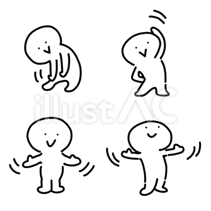 ラジオ体操をする人 セットイラスト