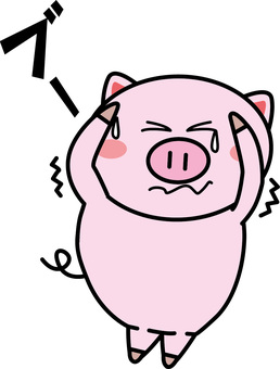 豚怯える 豚,怯える,怖い,悲しい,表情,家畜,動物,かわいい,食材,キャラのイラスト素材