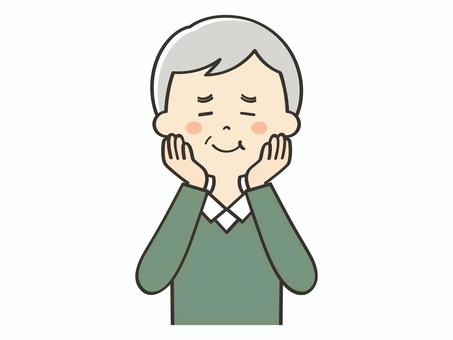 満足そうなおじいさん 満足そうなおじいさん 美味しい,満足,満腹,笑顔,嬉しい,幸せ,喜び,おじいさん,年配,老人のイラスト素材