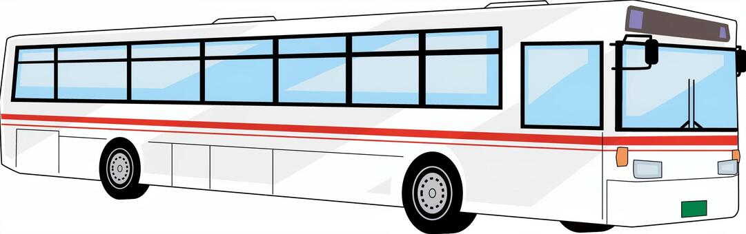 路線バス　 路線バス,走行,公共交通,車体,斜め,大型,線画,ライン,赤のイラスト素材